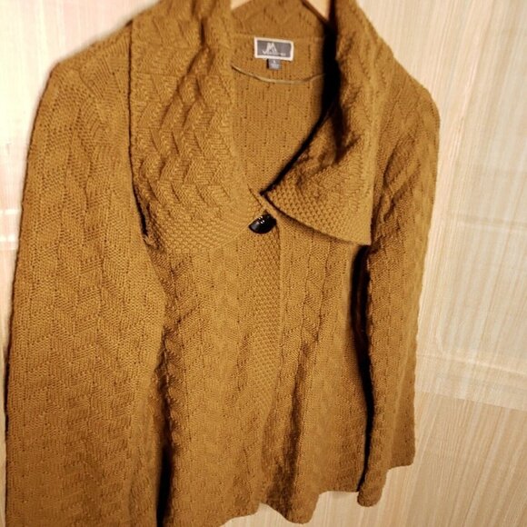 JM Collection Womens Brown Chunky Cardigan Large - Picture 3 of 7